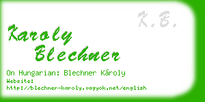 karoly blechner business card